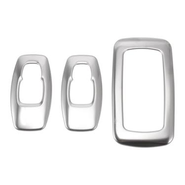 Imagem de VekAuto Moldura de acabamento de farol moldura de farol decoração de capa de farol para Nissan Rogue 2021-2024 ABS prateado fosco 1 conjunto fileira traseira