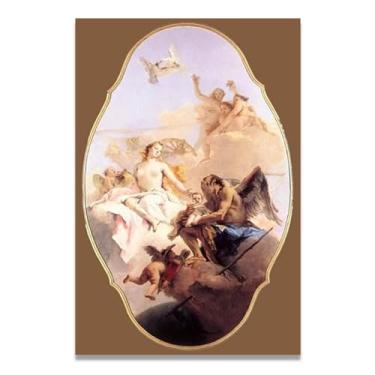 Imagem de Uma Alegoria com Vênus e Tempo Giovanni Battista Tiepolo Impressão em tela – Obra-prima rococó barroca, pintura escolar de Veneza, pintura a óleo decorativa para galeria doméstica 70 x 105 cm