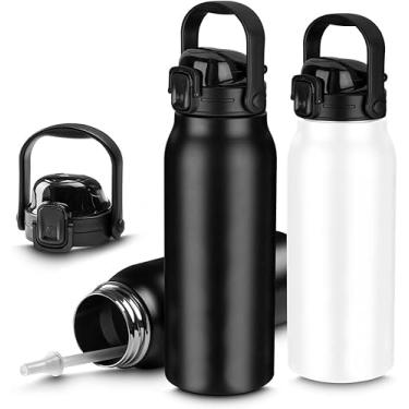 Imagem de Garrafa Térmica em Aço Inox Parede Dupla Isolada a Vácuo 1,5 Litros, Alça Superior e Tampa Rosqueável Para Manter Temperatura Ideal do Líquido (Rosa)