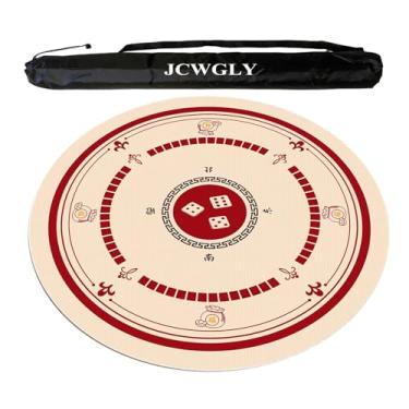 Imagem de Tapete De Mahjong Macio E Redutor De Ruído Com Revestimento Antiderrapante Para Jogos De Festa Em Casa, Capa De Mesa Redonda Para Jogos De Pôquer E Tabuleiro, Lavável À Máquina(Red,95cm/37.4in)