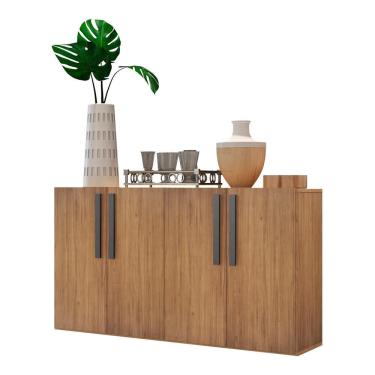 Imagem de Aparador Buffet 4 Portas Suspenso Viena V3605 Rustic/Preto Rustic/Preto