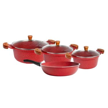 Imagem de Jogo Panelas Rubi 18 20 24 E Frigideira 24cm Gourmet Javali