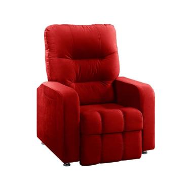 Imagem de Poltrona Do Papai Reclinável Maldivas Suede Vermelho Plus Star Confort Vermelho