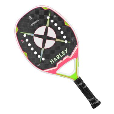 Imagem de Raquete De Beach Tennis Heroes Harley Cinza Rosa e Verde