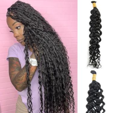 Imagem de Y WIGS Cabelo Humano Trançado Com Ondas D'Água Para Tranças Boho A Granel Sem Trama Virgem 50G 18 Polegadas