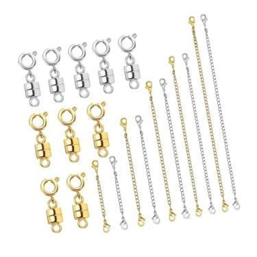 Imagem de Colaxi Fechos e fechos para colar, suprimentos para de joias, fivela extensora de tornozeleira removível faça você mesmo para mulheres e meninas, Ouro Prata