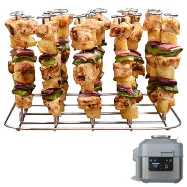 Imagem de INFRAOVENS Suporte Para Fritadeira A Ar Ninja Speedi, Acessórios De Aço Inoxidável Panela Cozimento Rápido Sf301 12 Em 1, Espetos Na Airfryer, Churrasco Espetinhos E Costelas, Também Compatível Com