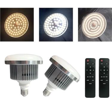 Imagem de Gimaibugraff Pacote Com 2 Lâmpadas Led Soft Box De 85 W, Lâmpada Para Fotografia, 2700-6500 K, Controle Remoto, Temperatura Cor Regulável, Luzes E27, Iluminação Estúdio Fotografia E Vídeo