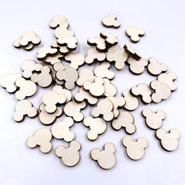 Imagem de CHENRUI 60 Mini Brincos De Madeira Cortados A Laser Em Formato Cabeça Rato