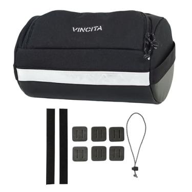 Imagem de Vincita Bolsa para guidão de bicicleta Everywhere – Bolsa frontal de bicicleta com kit espaçador de espuma – Bolsa de guidão para bicicleta, montanha, turismo e bicicletas de cascalho – Acessórios de