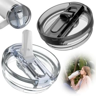 Imagem de Tampa à prova de vazamento para Stanley, pacote com 2 tampas ProTour removíveis de 1,134 g com Stanley Quencher, tampas de copo de 1,134 g sem derramamento, acessórios de copo sem BPA