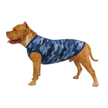 Imagem de Roupa Pet Cães Porte Grande Camuflado Azul - LUVY PET, G5 - 35 a 40 Kg