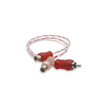 Imagem de Pw-B-1558 Cabo Rca Y Injetado Vermelho Prata Transparente 4Mm 1 Macho 2 Femeas Svart