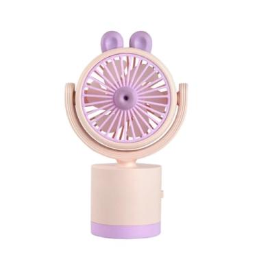 Imagem de Mini USB Carregando Pequeno para Frescura de Verão De Coelho Portátil De Mesa De Trabalho Elétrico (Rosa claro)