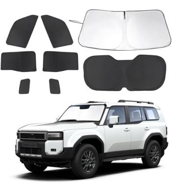 Imagem de 8 peças de para-sol para para-brisas ajuste personalizado para Toyota Land Cruiser Prado 250 2024 2025 acessórios para-sol dobrável lateral tampa de persiana traseira conjunto completo proteção de