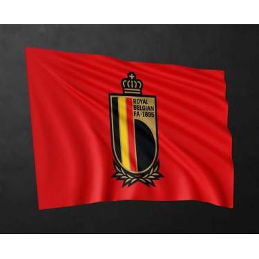 Imagem de Bandeira Seleção Bélgica Copa 80cmx140cm Tecido Oxford 100% Poliéster 