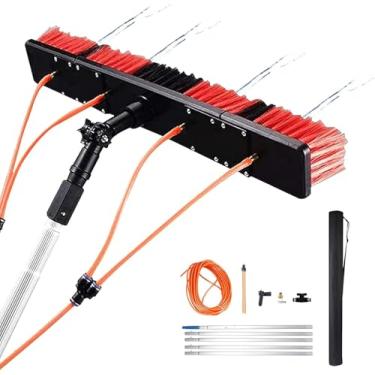 Imagem de Conjunto De Limpeza De Janelas Telescópica Ajustável: Haste Extensível De 3-12m, Escova Alimentada Por Água, Painel Solar E Equipamento De Limpeza De Telhado De Conservatório, One Color, 4m(13ft)