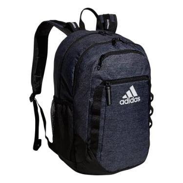 Imagem de adidas Mochila Excel, bolsa esportiva grande durável para laptop, Jersey preto/preto/branco Fw21, One Size, Mochila Excel, bolsa esportiva grande durável para laptop