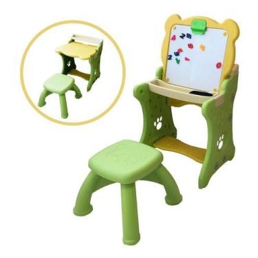 Imagem de Mesa Lousa Mágica Pintura Infantil Plástico Cadeira Verde - Importway