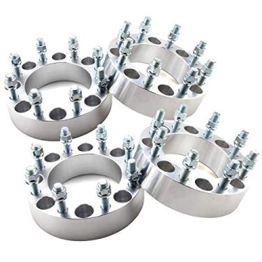 Imagem de DCVAMOUS Espaçadores de roda 4 peças 8 x 180 a 8 x 180 5 cm com pinos de 14 x 1,5 compatível com Chevy GMC 8 Lug Truck para Silverado 2500 3500 HD 2011-2022 | Sierra 2500 3500 HD 2011-2022