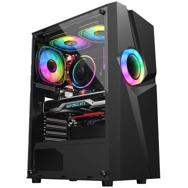 Imagem de Gabinete Kalkan Muspel Mid Tower Vidro Temperado S/Fans Preto