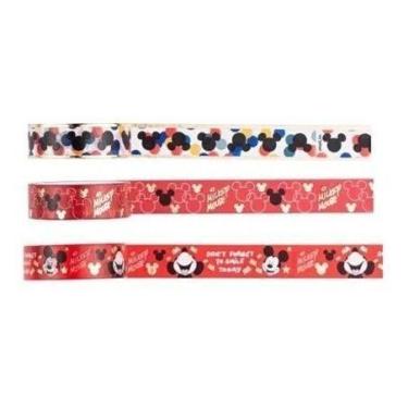 Imagem de Fita Adesiva Washi Tape Molin Mickey 03 Unidades 15mm X 3mts, Azul