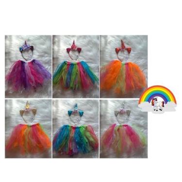 Imagem de Fantasia Infantil Carnaval Unicórnio Com Saia E Tiara - MC Presentes