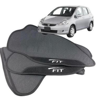 Imagem de Tapete pra Carro Borracha Honda Fit 2004 2005 2006 2007 2008 3 Peças -