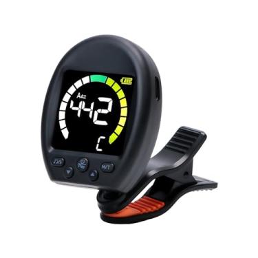 Imagem de Asixxsix Afinador de Guitarra On, Clip On Tuner Com Tela Colorida, Função de Batida e Clipe Rotativo de 360 ​​graus, Sintonizadores de Instrumentos para Violino de Guitarra Cromático (Preto)
