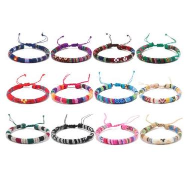 Imagem de Kit 3 Pulseiras Boêmias Coloridas Entrançadas à Mão Unissex - A1