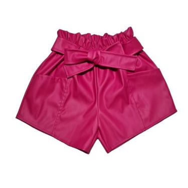 Imagem de Short Infantil Couro material sintético Menina Blogueirinha Mini Diva 
