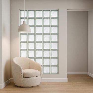 Imagem de Tijolo de vidro transparente bloco 19x19x8 kit 6 unidades - Multilit