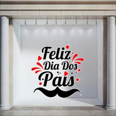 Imagem de Adesivo impresso e em recorte para vitrine dia dos pais bigode 98x100m