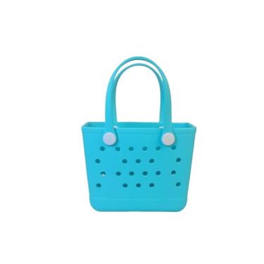 Imagem de Hixulam Pequena bolsa de borracha feminina - linda bolsa esportiva para viagens, dias na piscina, academia e uso diário, design leve e durável, Water Bule, Small, Sacola