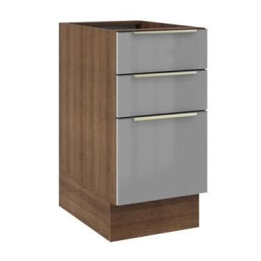Imagem de Balcão Lux 40cm 3 Gavetas Rustic Cinza - MADESA