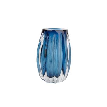 Imagem de VASO DECOR MURANO 13X9,5X20 CM AZUL SAFIRA