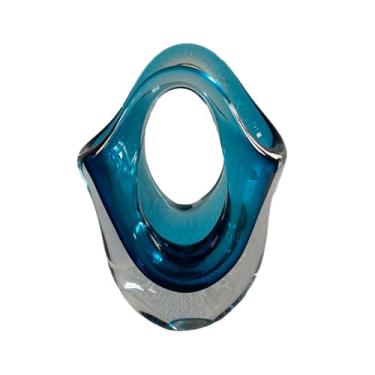 Imagem de VASO DECOR MURANO 17X8X22,5 CM AZUL SAFIRA