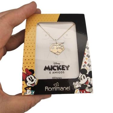 Imagem de Colar com Pingente Mickey e Minnie Love Banhado Ouro 18K - Rommanel