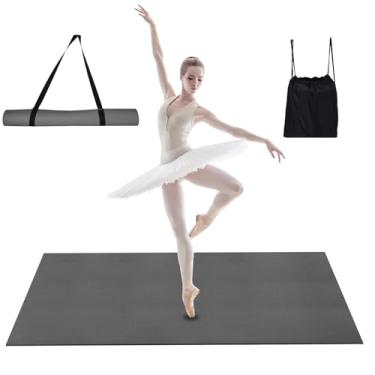 Imagem de QVEEQ Tapete de pista de dança portátil, superfície antiderrapante reversível para balé, sapateado, jazz e dança pop, 122 x 91 cm com mochila de transporte e alças – leve e fácil de armazenar