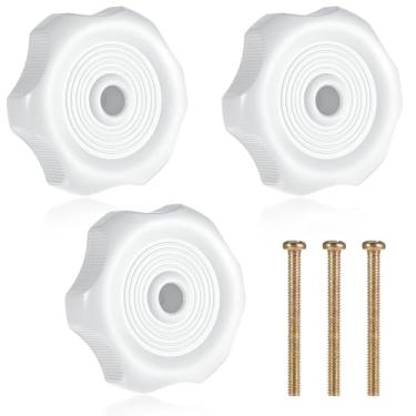Imagem de Xelsluthe Pacote com 3 maçanetas de ventilação para janela e telhado para trailer, 2-1/10.2 cm de diâmetro de plástico com parafusos, eixo de 2,5 cm para janela de trailer, botões giratórios para