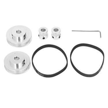 Imagem de lyrlody Transmissão Precisa, Aplicação Versátil, Liga de Alumínio Premium 20t 60t Kit de Polia do Motor de Passo, Instalação Fácil, Uso Multiuso, Cinto de 200 Mm de 6 Mm, Adequado para 3D (8mm /