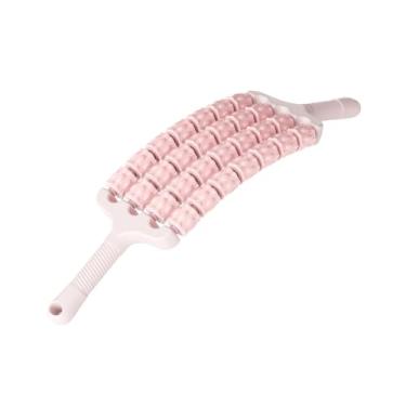 Imagem de Colaxi Bastões de massagem com rolo, ferramenta de massagem portátil, cabo antiderrapante, bastões de multiuso para relaxamento muscular e treinamento, Rosa