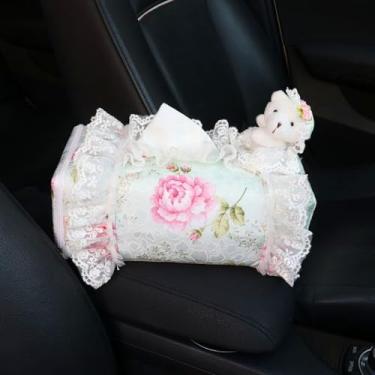 Imagem de Bolsa de lenços de bolso porta-lenços reutilizável bolsa de viagem tecido com zíper fechado tamanho pequeno decoração de urso de renda para mulheres ou meninas (5)