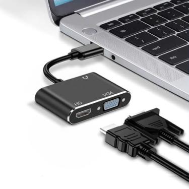 Imagem de Adaptador USB 3.0 Para HDMI E VGA Plug & Play 1080p Cabo Conversor Duplo Vídeo Som Espelhamento Expansão Tela PC TV Notebook Projetor Windows Mac