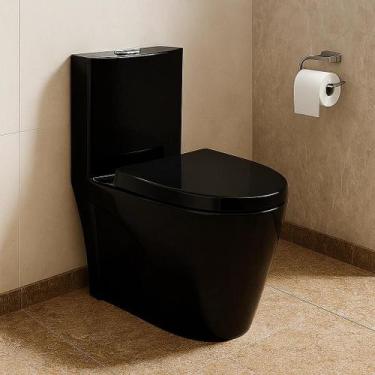 Imagem de Vaso Sanitário Monobloco Preto PEX Magnus produzido em Cerâmica