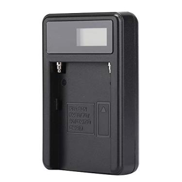 Imagem de Domary Seivi Black Plástico LED Vídeo Luz LCD Quantidade Elétrica Exibir Câmera Carregador de Bateria NP F550 F960 F970 Carregamento Externo Interno