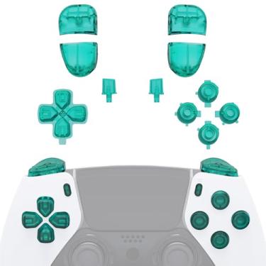 Imagem de eXtremeRate Conjunto Completo De Botões Substituição Compatível Com Controle Ps5 Edge, Direcionais Verde Esmeralda, Opções Compartilhamento, Tela Inicial, R1, L1, R2, L2, Gatilhos Do