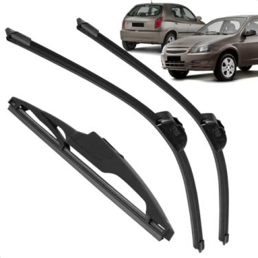Imagem de Kit Completo 3 Palhetas Limpador Parabrisa Silicone Celta 2004 a 2016