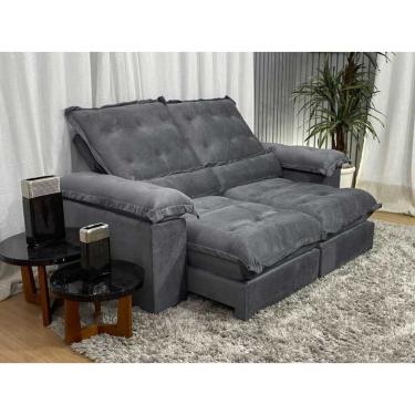 Imagem de Sofá Retrátil Reclinável 1,80 m Cinza 502 Aconchego