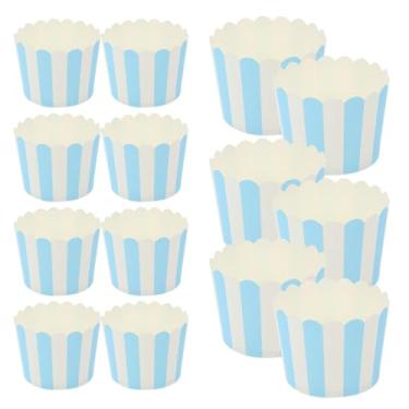 Imagem de 50 Unidades Forminhas De Cupcake De Cozimento Invólucros De Cupcake Copos De Forros De Cozimento Copos De Bolo De Papel Embalagem De Cupcake Listrada Frigideira Casamento Bebê